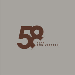 58 Years Anniversary Celebration Vector Template Design Illustration