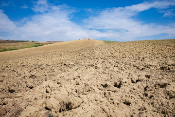 Basilicata countryside landscape on a sunny day. Irsina, Italy