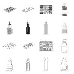 Isolated object of retail and healthcare logo. Collection of retail and wellness vector icon for stock.
