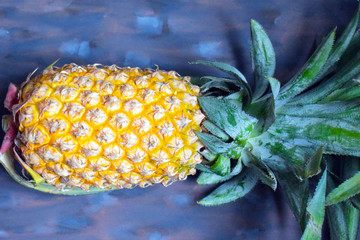 Ripe pineapple close-up. Tropical fruit.