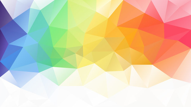 vector abstract irregular polygon background - triangle low poly pattern - light pastel full spectrum multi color rainbow