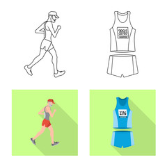 Isolated object of sport and winner logo. Collection of sport and fitness stock symbol for web.