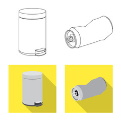 Vector illustration of dump and sort icon. Collection of dump and junk vector icon for stock.
