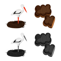 Vector illustration of traditional and tour icon. Set of traditional and landmarks stock symbol for web.