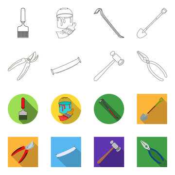 Vector design of tool and construction icon. Collection of tool and carpentry stock vector illustration.