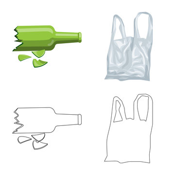 Vector design of dump and sort symbol. Set of dump and junk stock symbol for web.