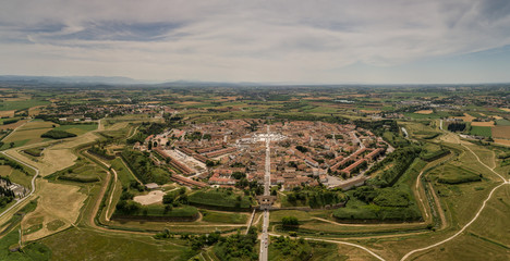 Palmanova city panoramic aerial view
