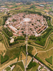 Palmanova city panoramic aerial view