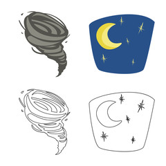 Vector illustration of weather and climate logo. Set of weather and cloud stock symbol for web.