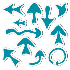 Sticker arrow set isolated on a white background