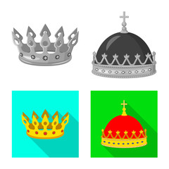 Vector design of medieval and nobility logo. Collection of medieval and monarchy stock symbol for web.