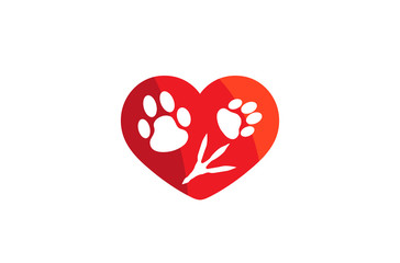 Creative Pet Love Logo Design Vector Symbol Illustration