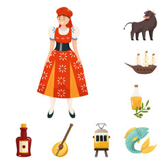 Vector design of and icon. Set of and travel stock symbol for web.