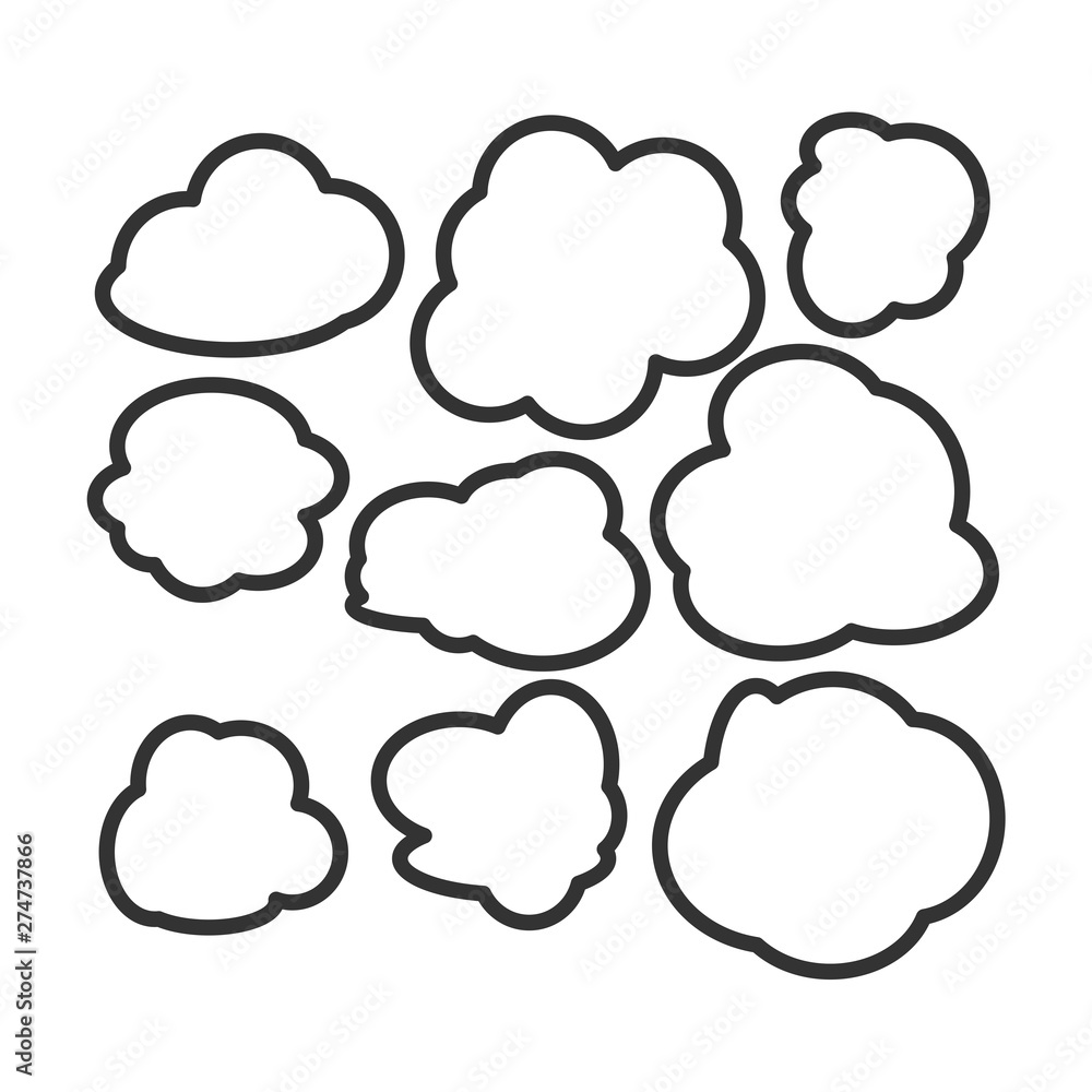 Poster set of speech bubbles icon template black color editable. cartoon balloon word symbol flat vector si