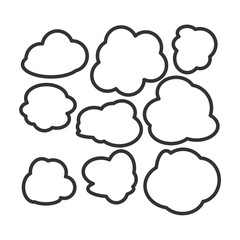 Set of speech bubbles icon template black color editable. Cartoon balloon word  symbol Flat vector sign isolated on white background. Simple logo vector illustration for graphic and web design.