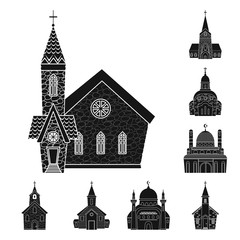 Naklejka premium Isolated object of house and parish symbol. Set of house and building stock vector illustration.