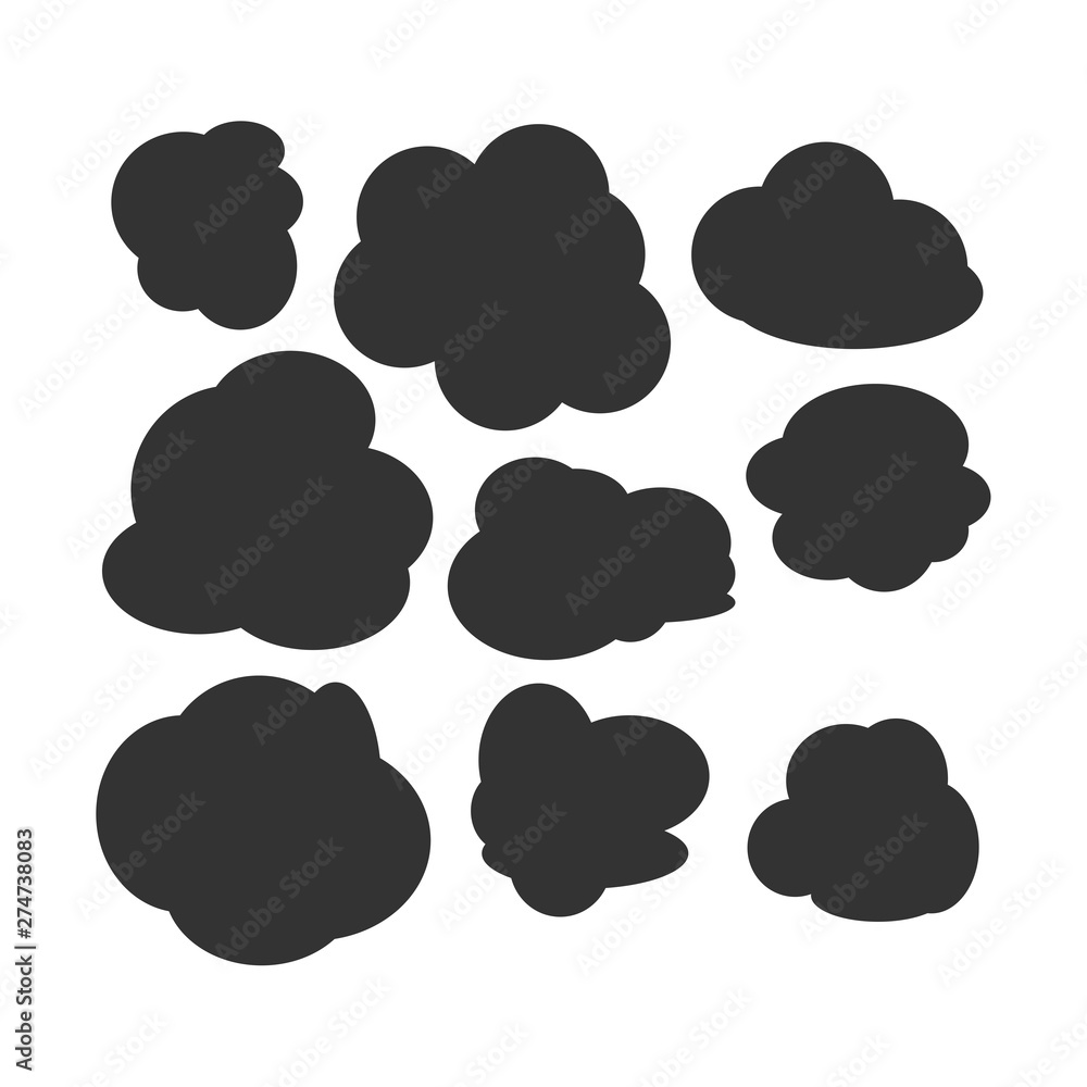 Poster set of speech bubbles icon template black color editable. cartoon balloon word symbol flat vector si