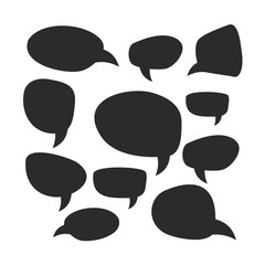 Set of speech bubbles icon template black color editable. Cartoon balloon word  symbol Flat vector sign isolated on white background. Simple logo vector illustration for graphic and web design.
