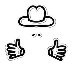Sticker man in hat and with a mustache