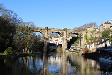Fototapeta na wymiar A viaduct over a river in Yorkshire 
