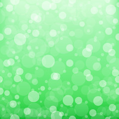 Abstract Background Gold bokeh light. White circles on green background. White circles on a green background. Vector illustration
