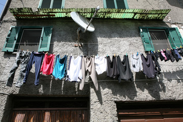 Row of Clothes hanging out to dry