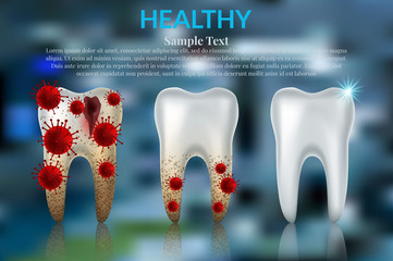 Dental Care and Teeth on Background Vector Concept