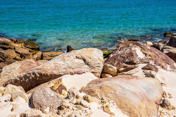 Causeway to Isla de las Palomas coastline, the southernmost point of continental Europe, in...