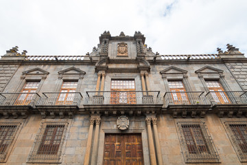 colorful streets of la laguna colonial town in tenerife island, Spain