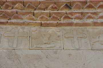 Cross and Bird Carvings, David Gareja Monastery, Georgia