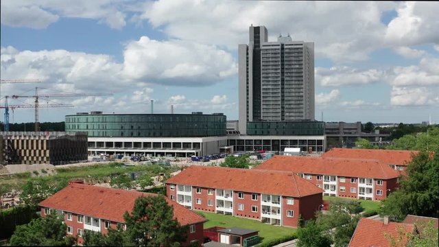 Aerial view of Herlev Hospital located on Zealand, Denmark