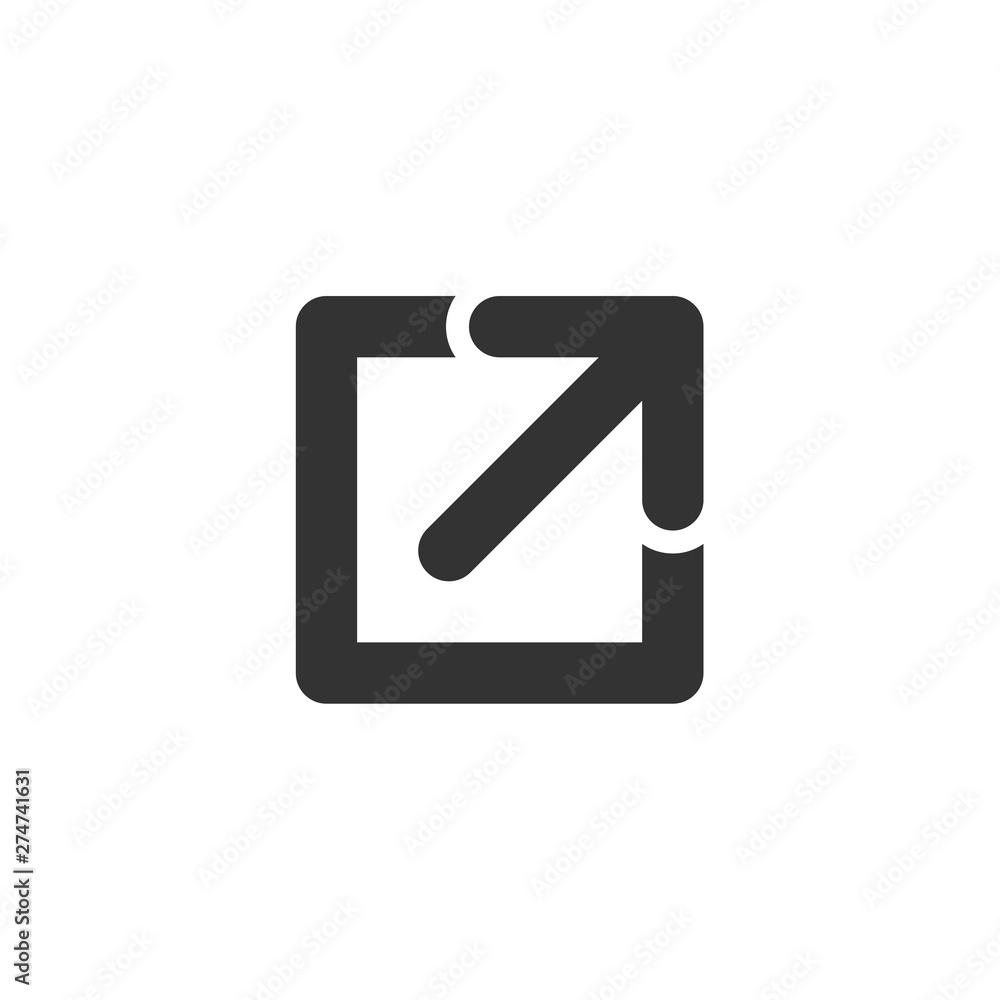 Fototapete External link icon template black color editable. open page symbol Flat vector sign isolated on white background. Simple logo vector illustration for graphic and web design.