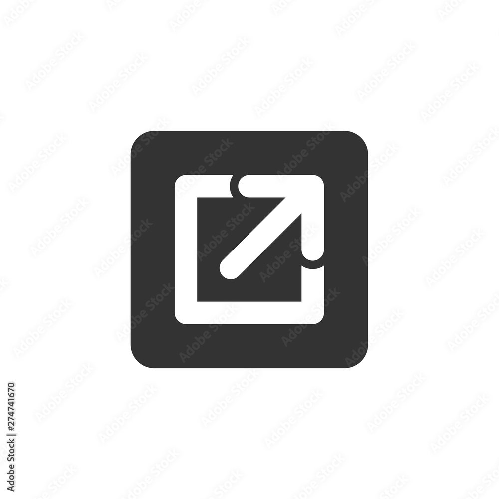 Leinwandbilder external link icon template black color editable. open page symbol flat vector sign isolated on whit