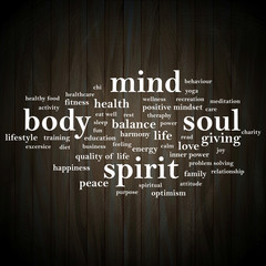 Body Mind Soul Spirit, Motivational Words Quotes Concept