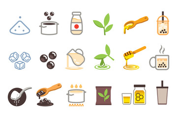 Ingredient of Bubble Milk tea.