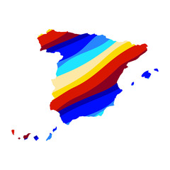 Fototapeta premium Spain colorful vector map silhouette