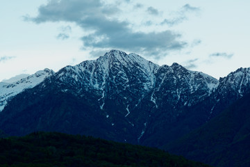Snowy mountain in Alps, Piedmont, Italy