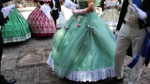 Catania Sicily/Italy-June 09 2019: dances in 18th century costume