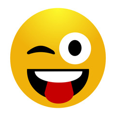 Crazy face. Emoticon making a funny face. funny face emoji
