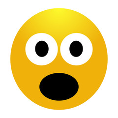 Shocked emoji. Surprised Emoticon. Surprised emoji isolated