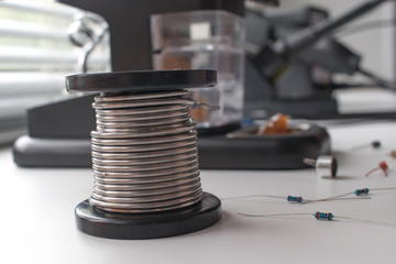 tin solder on a coil
