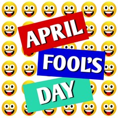 April fool's day text on emoji pattern , repeat pattern of emoji