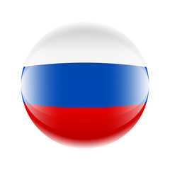 Russia flag icon in the form of a ball. Vector eps 10