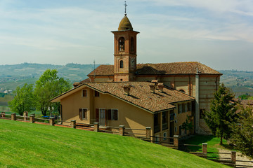 Naklejka premium Church in Grinzane Cavour municipality, Piedmont, Italy