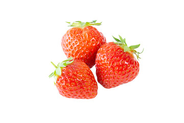 Fresh and juicy strawberry on white background with clipping path