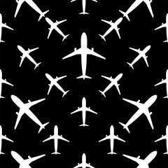 Airplane (Aeroplane) Icon Seamless Pattern