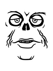 zombie unglücklich gesicht mund traurige monster augen skelett halloween horror gruselig böse comic cartoon design clipart blick müde