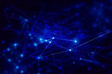 futuristic cloud storage, deep learning data ai technology, robotic, molecule of chemical, atom...