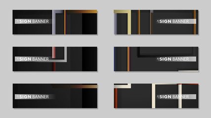 square banner vector collection. stone and brick gradient color composition