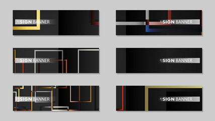 square banner vector collection. stone and brick gradient color composition